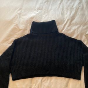 Phillip Lim black pullover mohair oversized cropped sweater